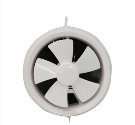 Ventilador centrífugo de plástico blanco montado en la pared del baño en forma redonda para ventilación