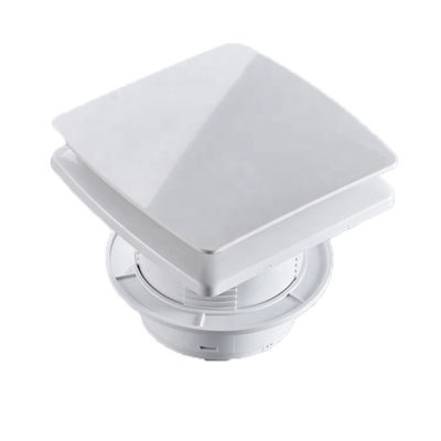 Ventilador de escape de plástico de 6 pulgadas / 150 mm cuadrados con luz LED montado en la pared Flujo de aire 248-840 Blanco