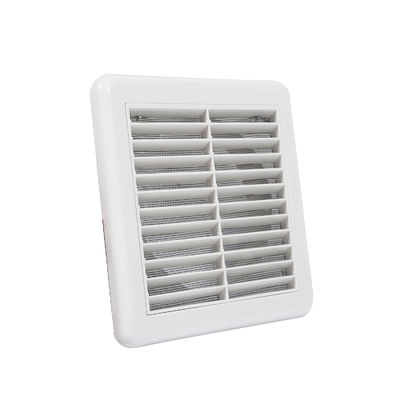 Grill de plástico de 100 mm cuadrados con ventilador de extracción de conductos de PP blanco con redes de insectos