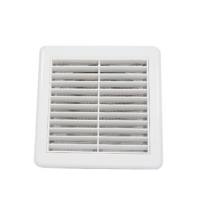 Grill de plástico de 100 mm cuadrados con ventilador de extracción de conductos de PP blanco con redes de insectos