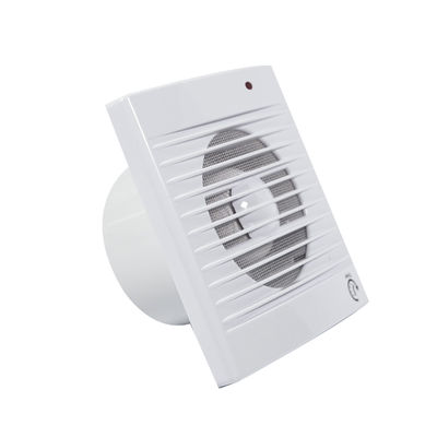 Ventilador cuadrado de baño y cocina con flujo axial y diseño de montaje en pared