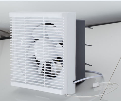 Ventilador de escape de baño de plástico cuadrado montado en la pared con red de alfombra y diseño de flujo axial