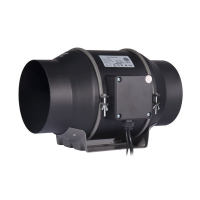 6 pulgadas EC 100 ~ 240V Ventilador de conducto en línea Ventilador con aplicación WiFi Con controlador de humedad de temperatura inferior Ventilador de conducto en línea