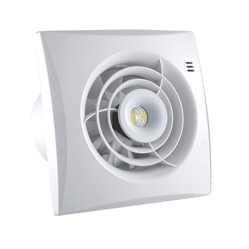 Ventilador portátil de ventilación de baño de 4 5 6 8 pulgadas con luz LED para obras de construcción