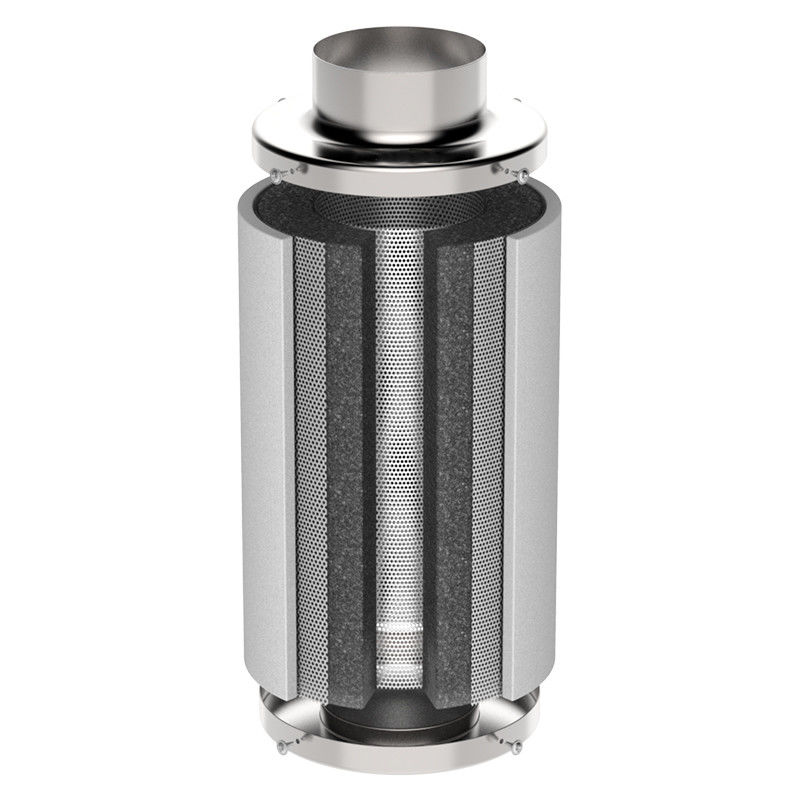 Hidroponía de acero inoxidable plantas de interior filtro de aire de carbono para tiendas de cultivo de 4-12 pulgadas