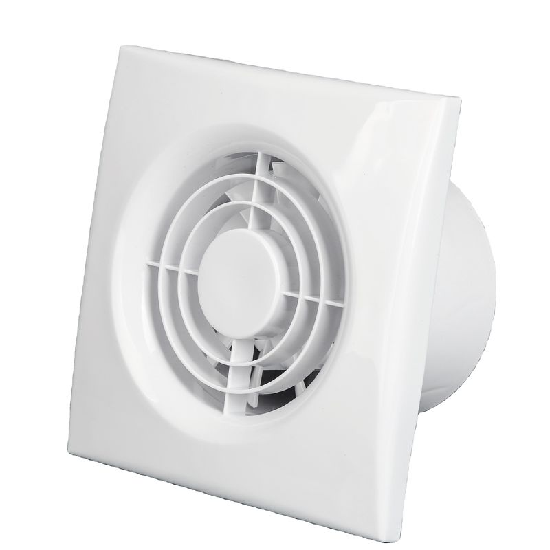 220V Baño Pared Techo Monte de ventilación de vidrio silencioso de plástico Ventana con ventilador extractor de aire de luz LED