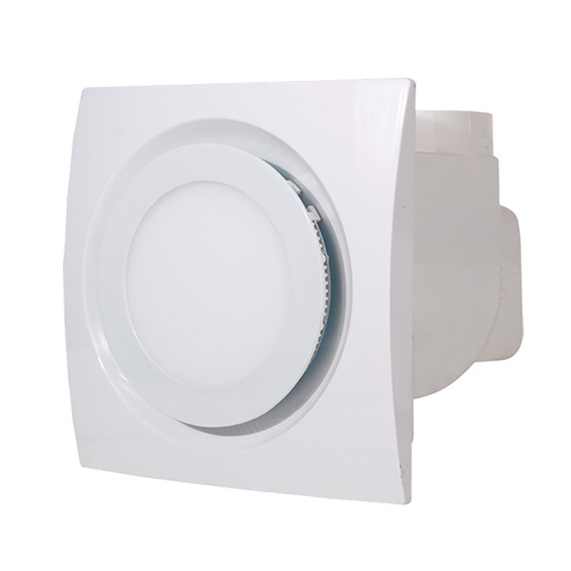 6 8 pulgadas extractor de bajo ruido silencioso invernadero eléctrico ventilación cuadrada con luz LED ventilador de escape montado en la pared